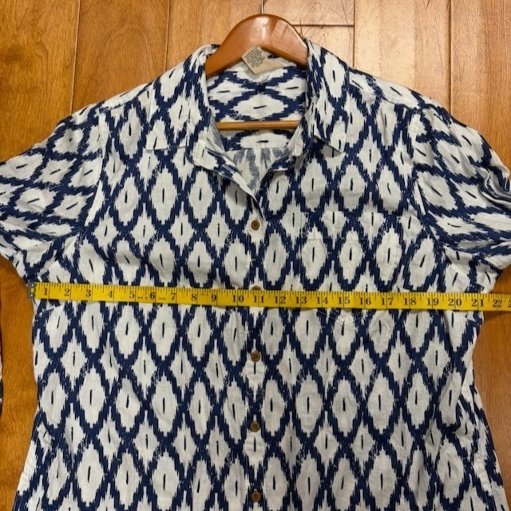 Duluth Trading Co Womens Hemp Organic Cotton‎ Button Shirt Size L Lagenlook Boho - Picture 7 of 10